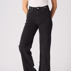 High Waisted Black Wide Leg Jeans