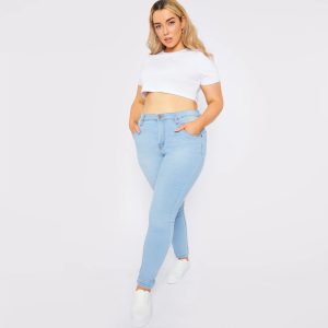 High Waisted Light Blue Skinny Jeans